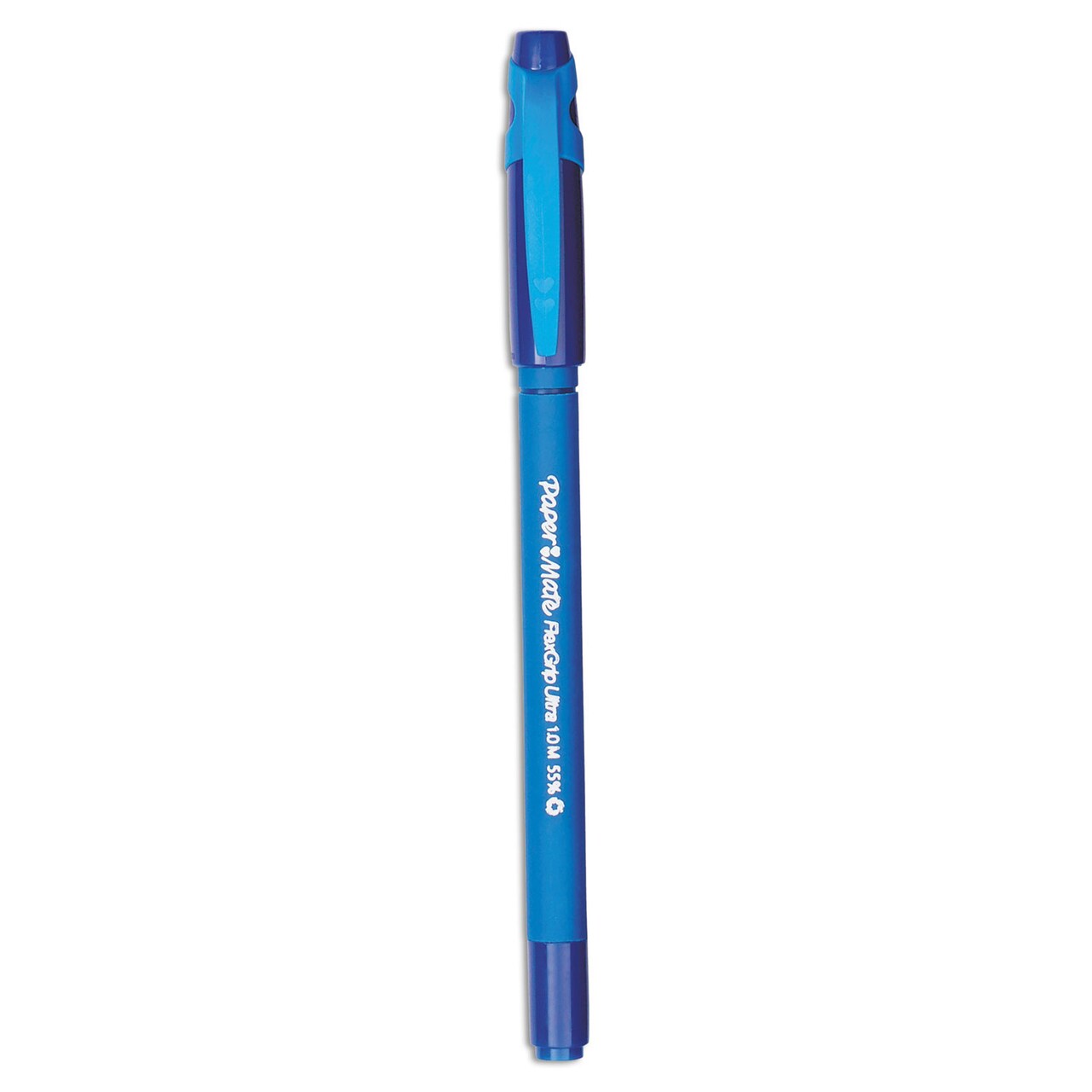 Papermate FlexGrip Ultra Ballpoint Stick Pen, Blue Ink, Medium, Dozen